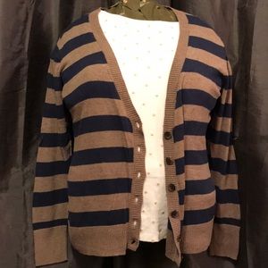 Navy and tan Old Navy cardi, xl